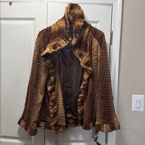Luxurious Brown Faux Fur Women's Jacket